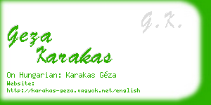 geza karakas business card