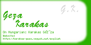 geza karakas business card
